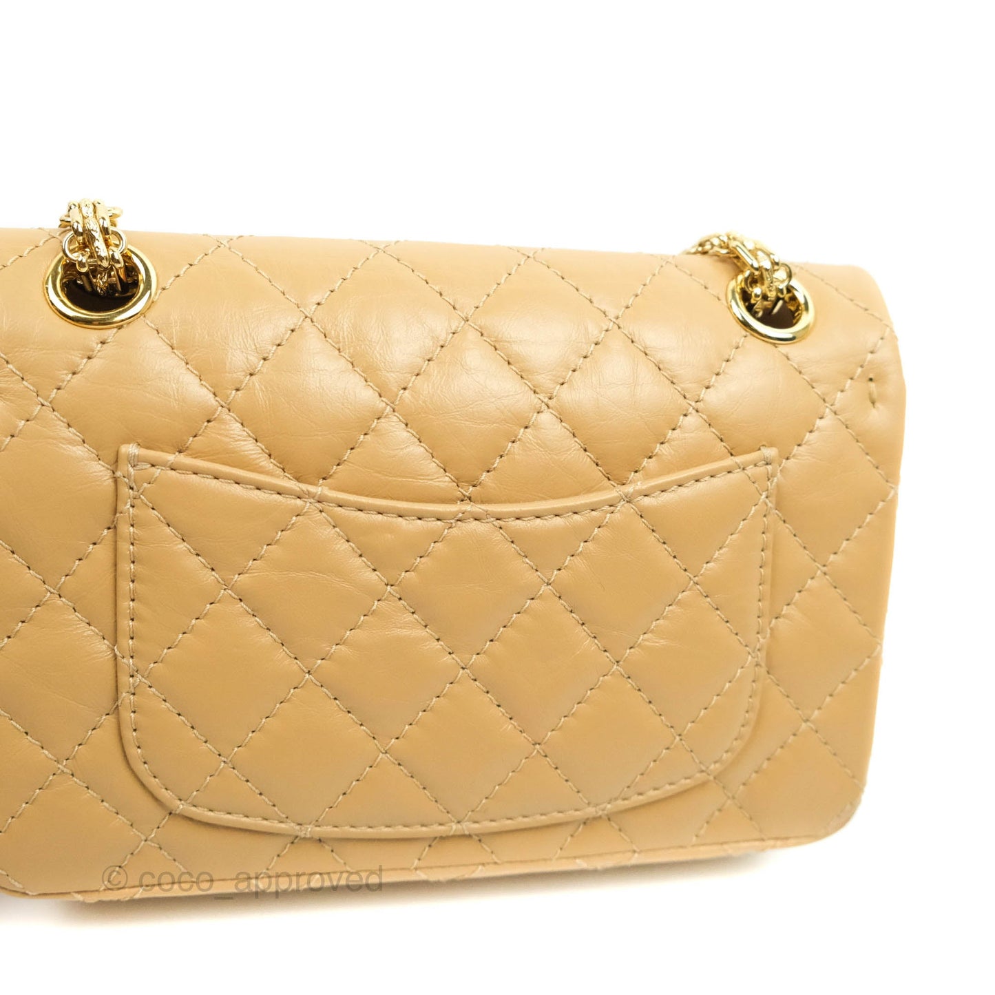 Chanel Mini Reissue 224 Dark Beige Aged Calfskin Gold Hardware