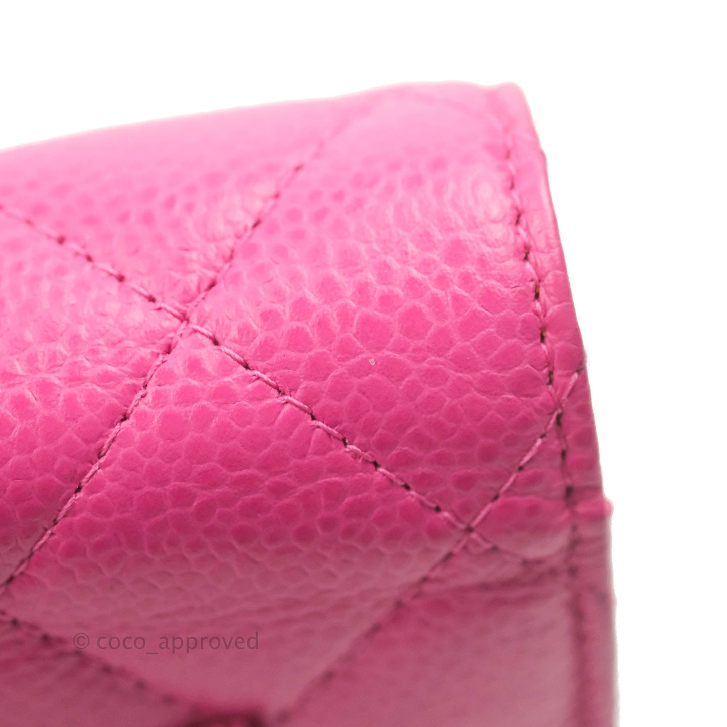 Chanel Quilted Wallet on Chain WOC Pink Caviar Silver Hardware