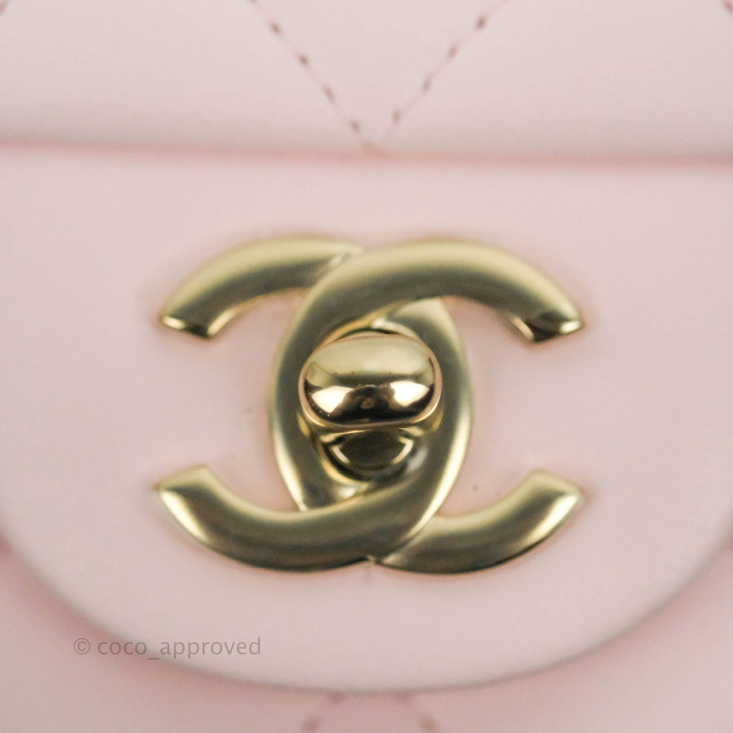 Chanel Top Handle Mini Rectangular Flap Bag Light Pink Lambskin Gold Hardware 22P