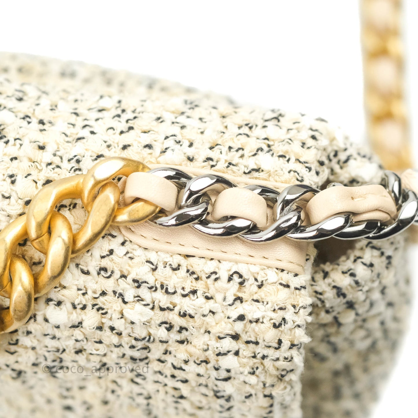 Chanel 19 Small Tweed Oreo Cream Mixed Hardware