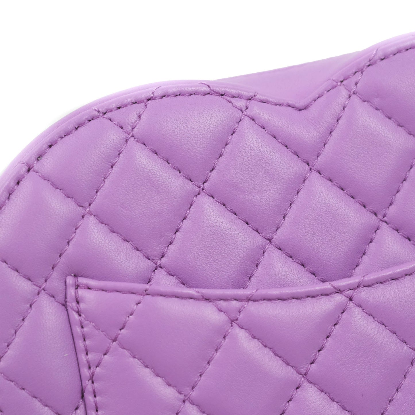 Chanel Large Heart Bag Purple Lambskin Gold Hardware 22S