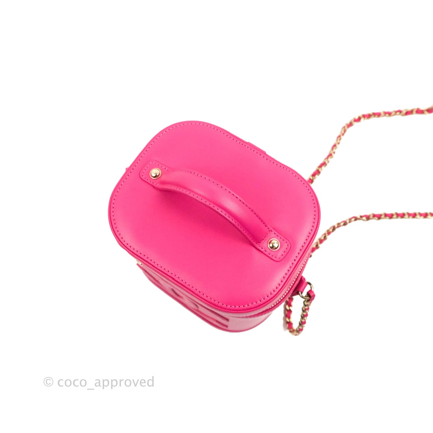 Chanel CC Mania Vanity Case Pink Lambskin Gold Hardware