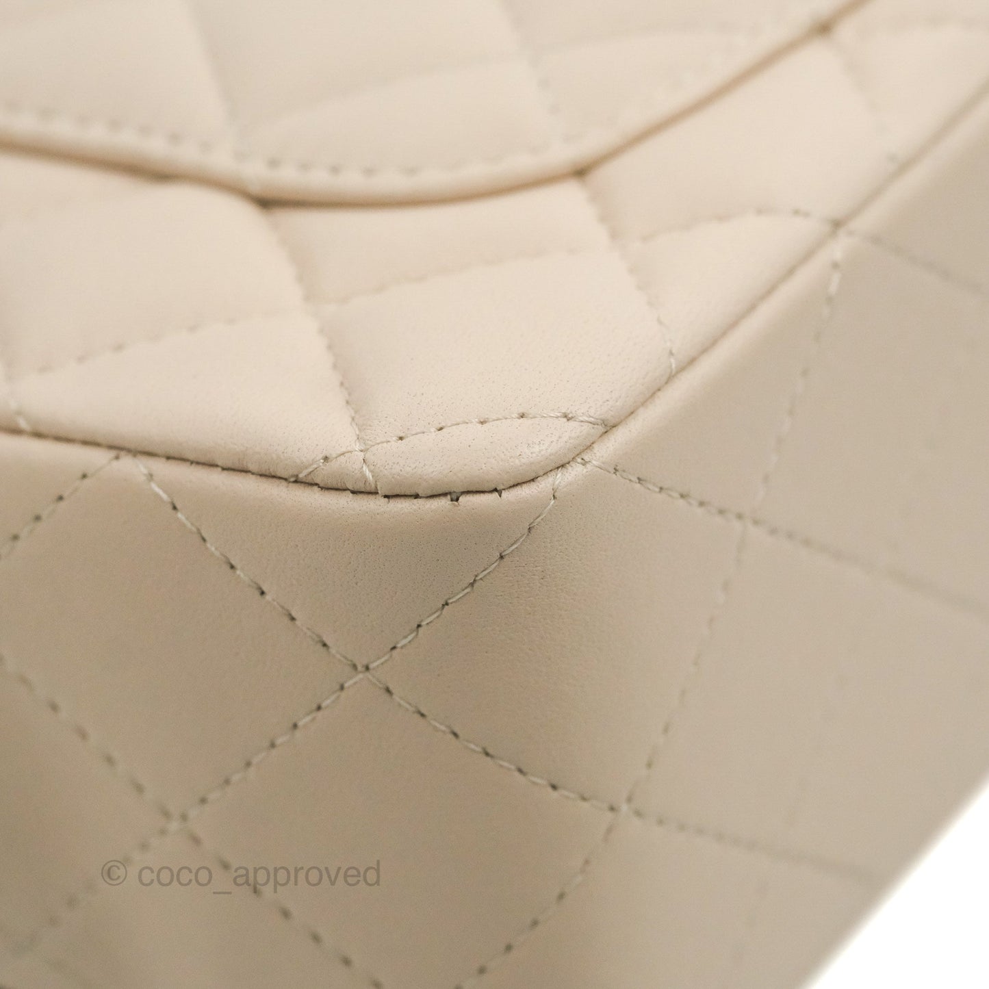 Chanel Top Handle Mini Rectangular Flap Bag Ecru/Beige Lambskin Gold Hardware 23P