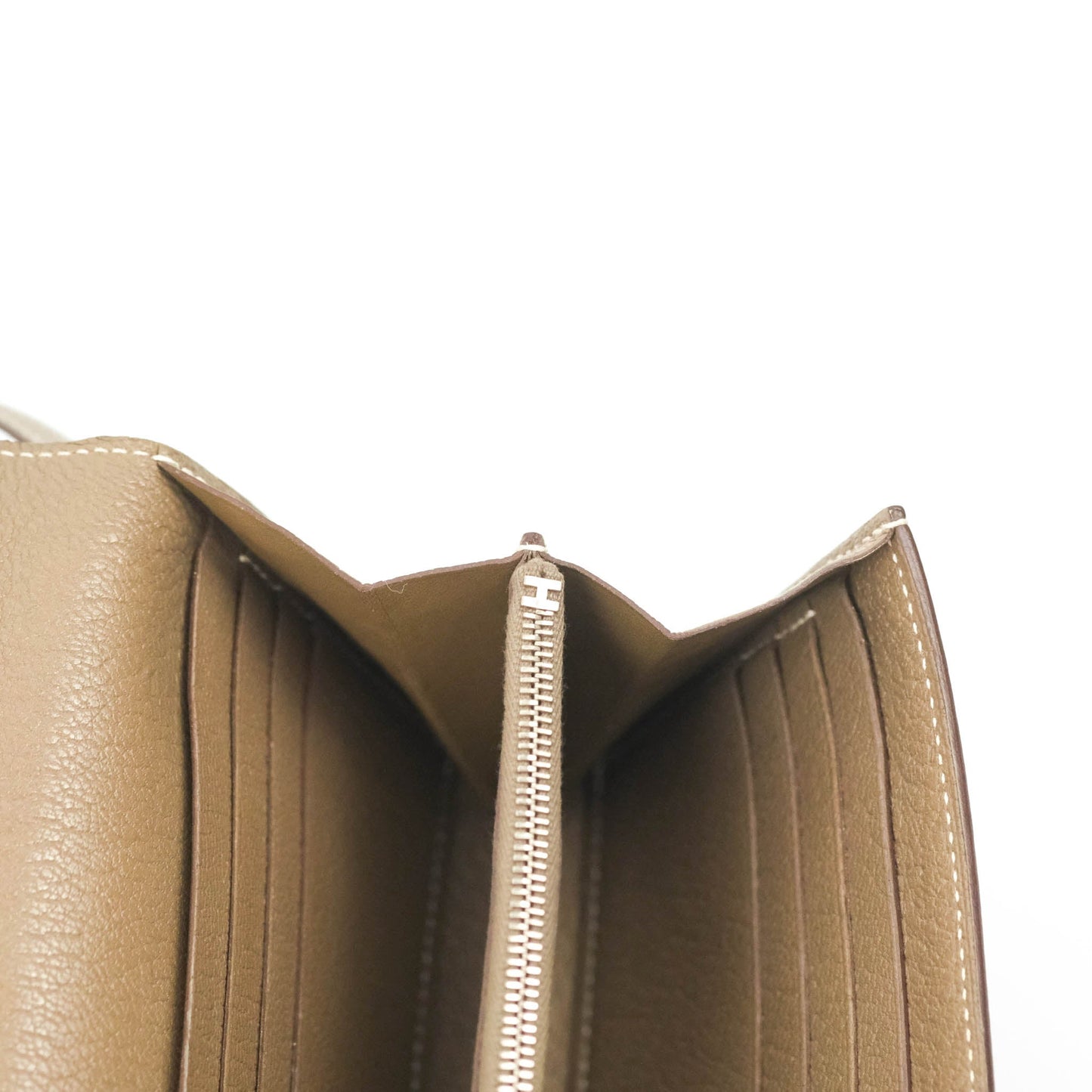 Hermès Kelly Wallet Etoupe Chevre Mysore Palladium Hardware