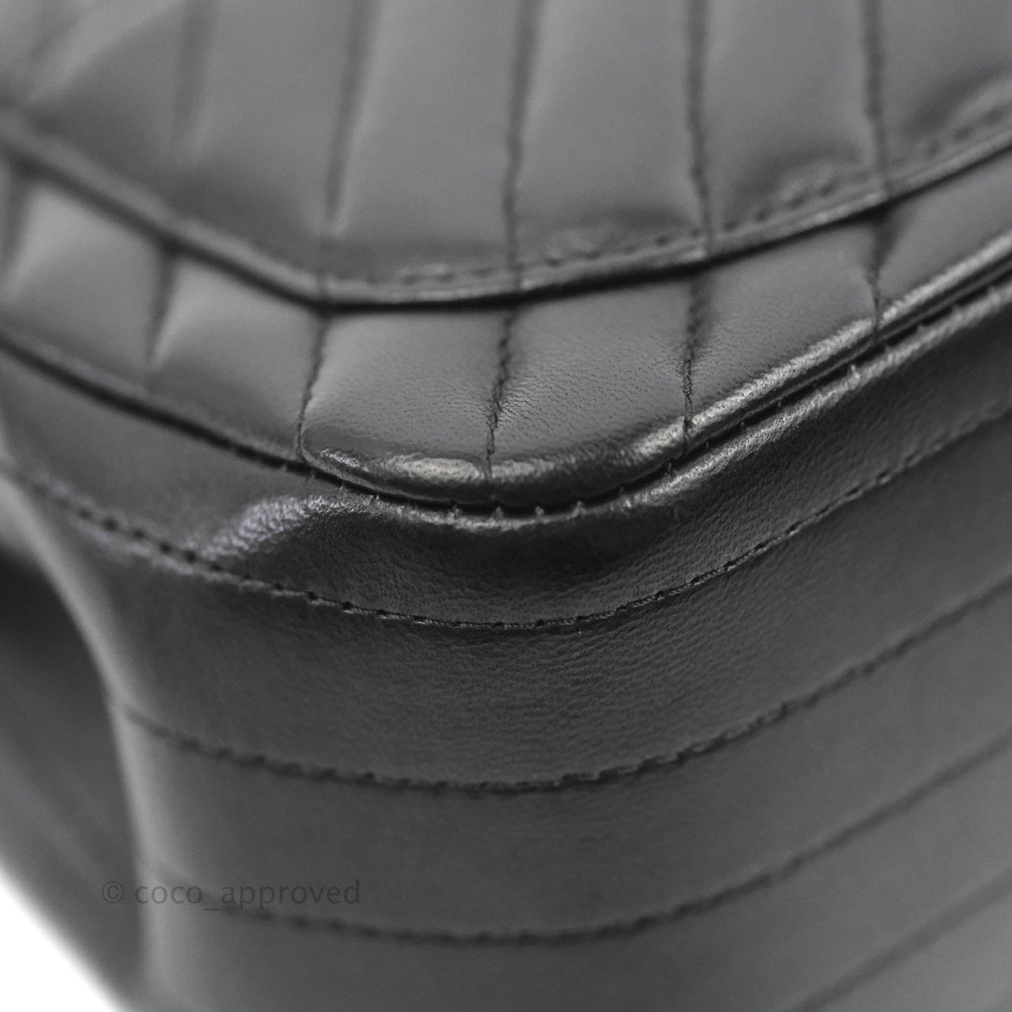 Chanel Mini Square Black Chevron Lambskin Gold Hardware