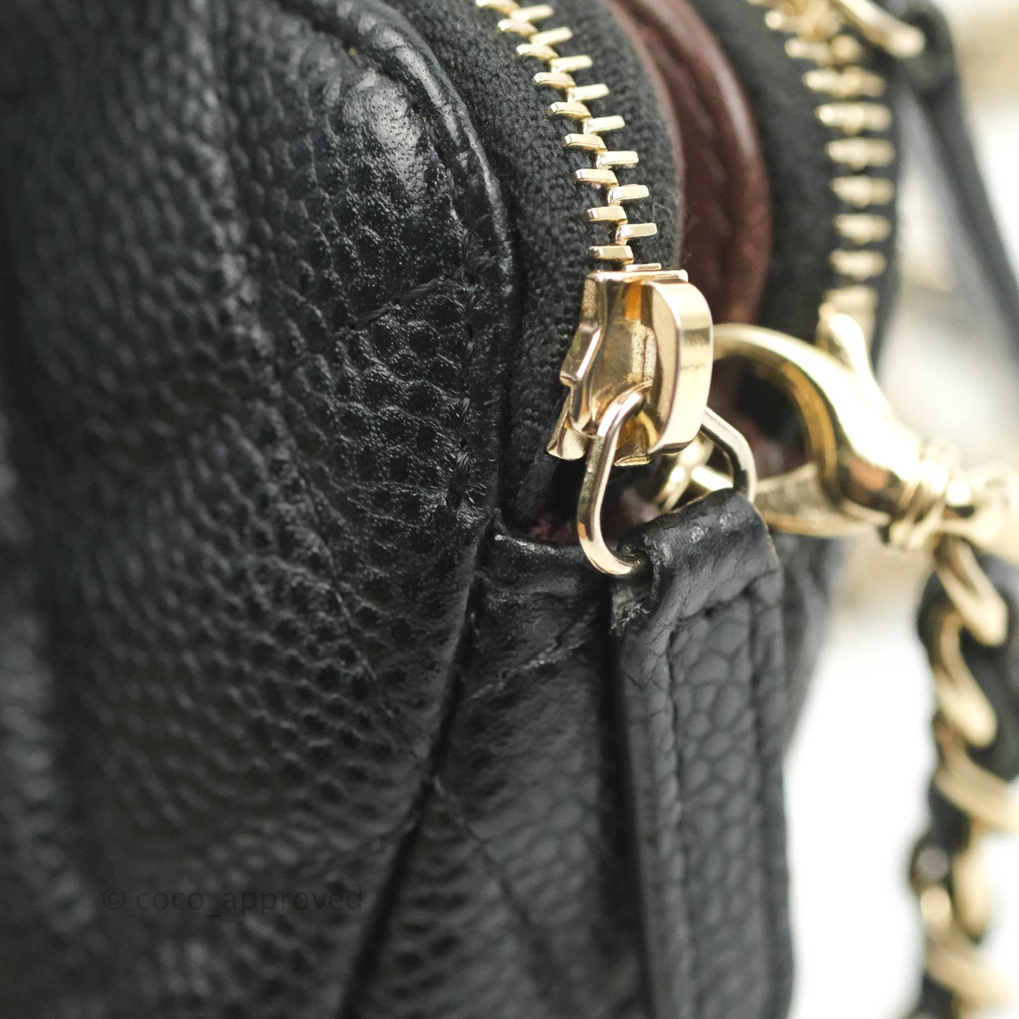 Chanel Quilted Clutch With Chain Black Caviar Gold Hardware