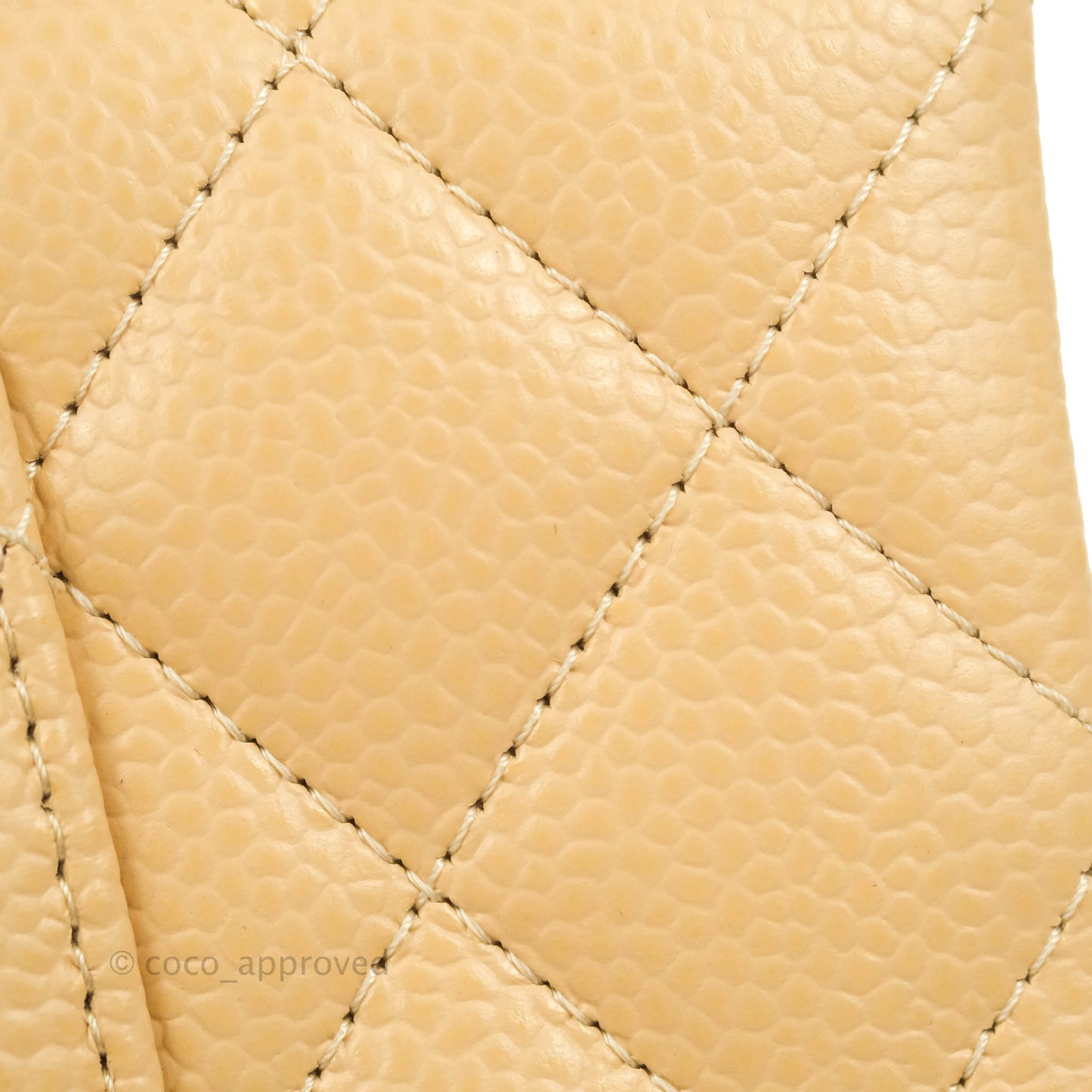 Chanel Classic M/L Medium Flap Quilted Beige Caviar Gold Hardware