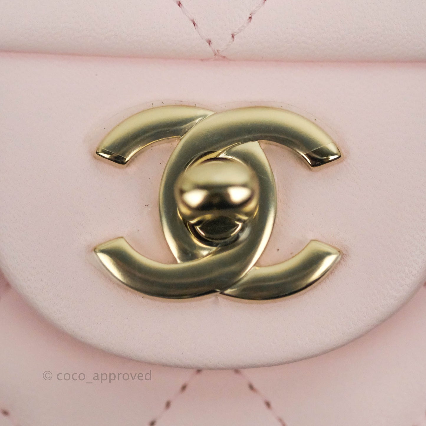 Chanel Top Handle Mini Rectangular Flap Bag Light Pink Lambskin Gold Hardware 22P