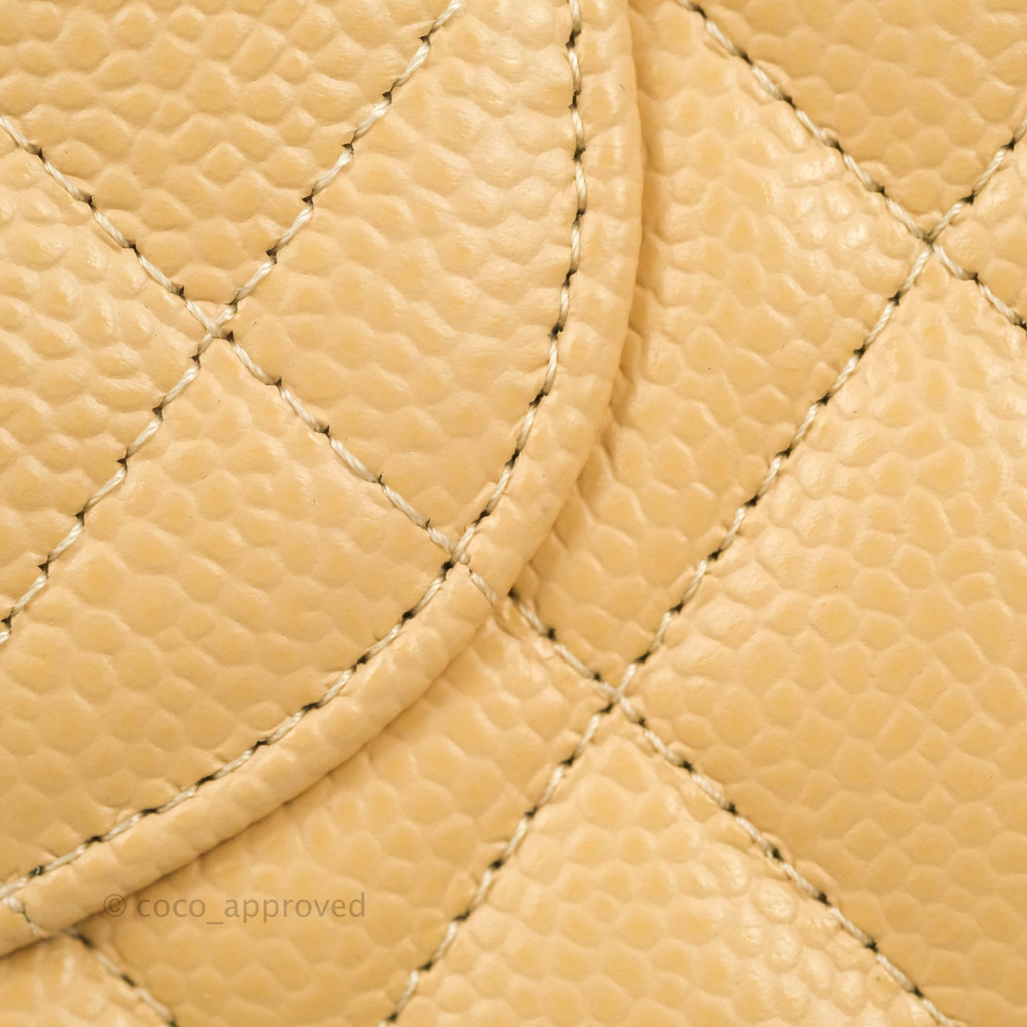 Chanel Classic M/L Medium Flap Quilted Beige Caviar Gold Hardware
