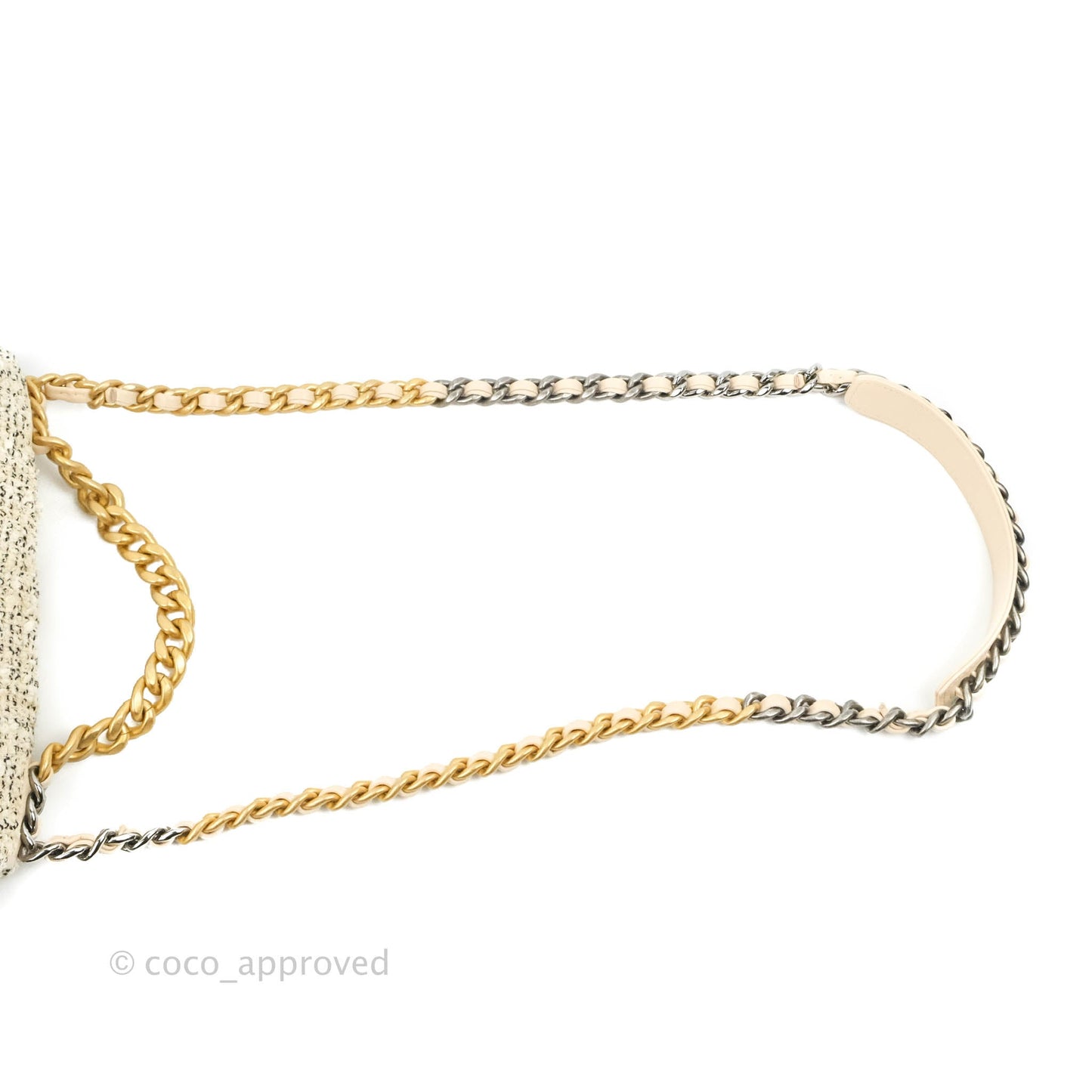 Chanel 19 Small Tweed Oreo Cream Mixed Hardware