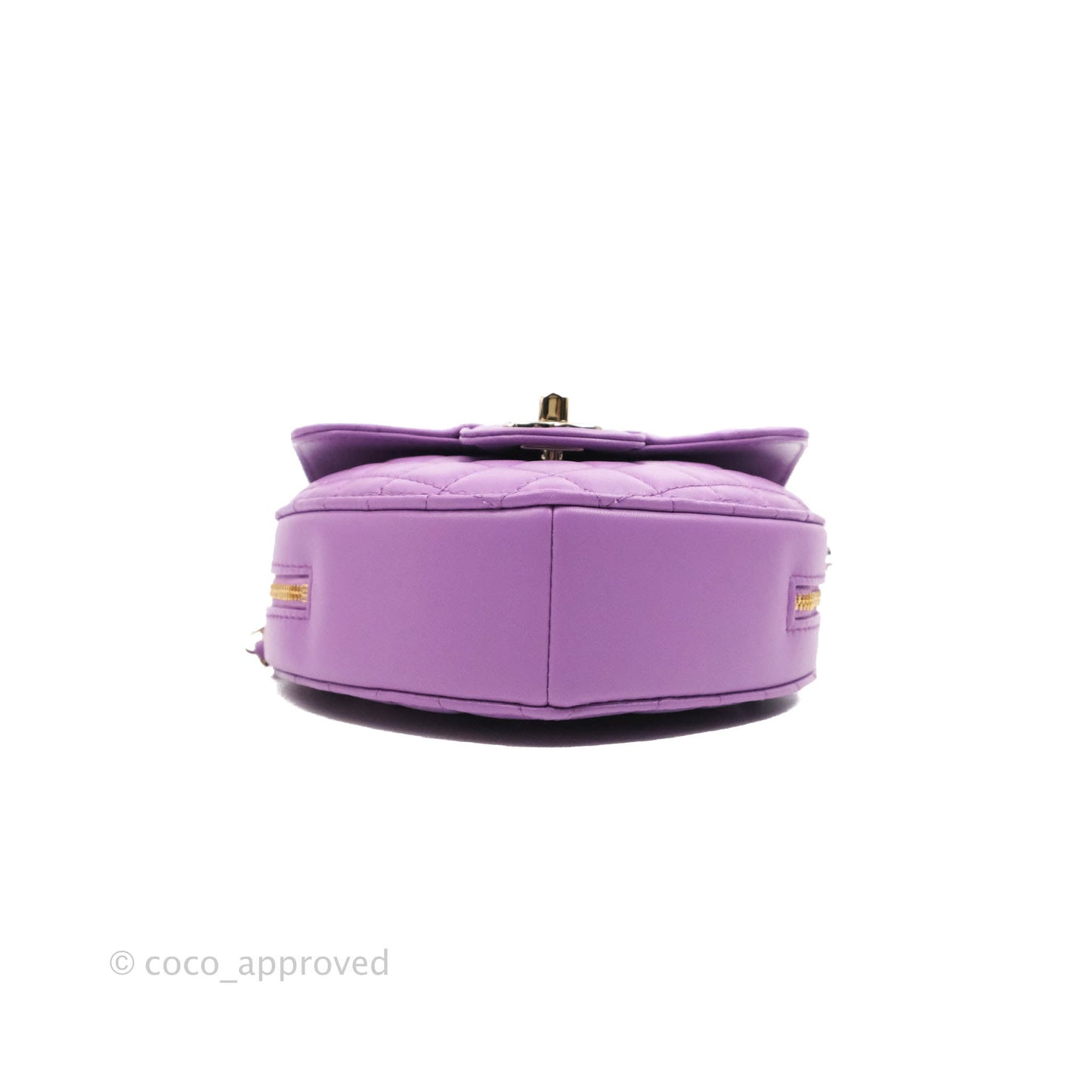 Chanel Large Heart Bag Purple Lambskin Gold Hardware 22S