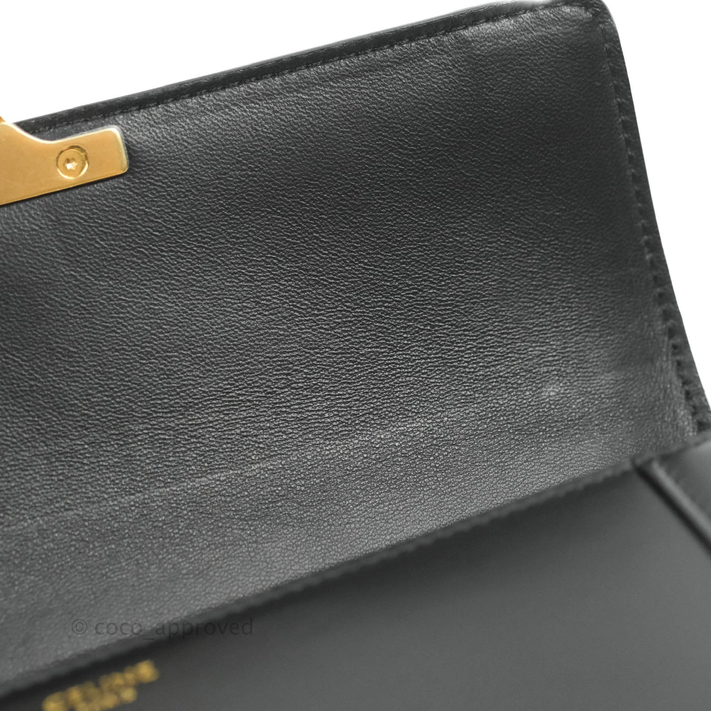 Celine Chain Bag Triomphe in Black Calfskin