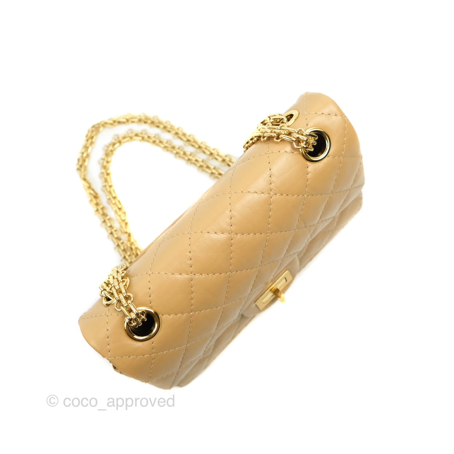 Chanel Mini Reissue 224 Dark Beige Aged Calfskin Gold Hardware
