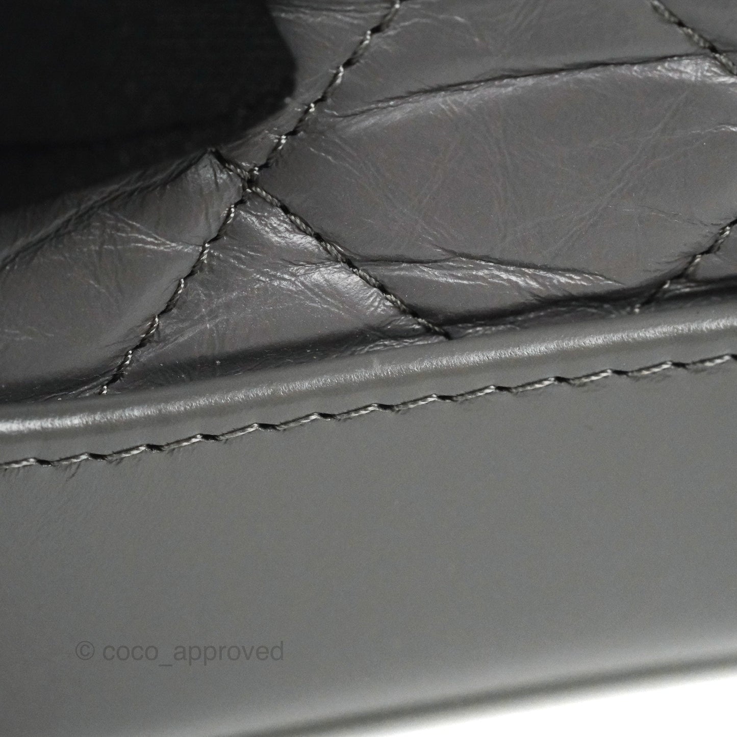 Chanel Quilted Small Gabrielle Hobo Grey Calfskin Mixed Hardware