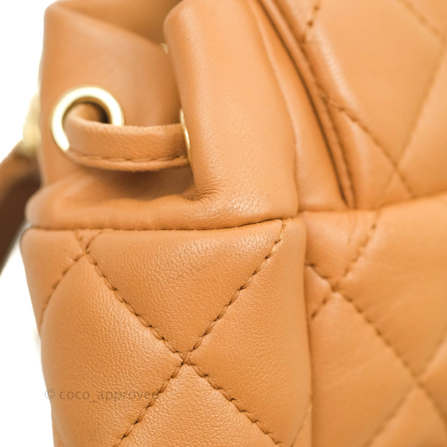 Chanel Quilted Small Urban Spirit Backpack Caramel Dark Beige Calfskin Gold Hardware