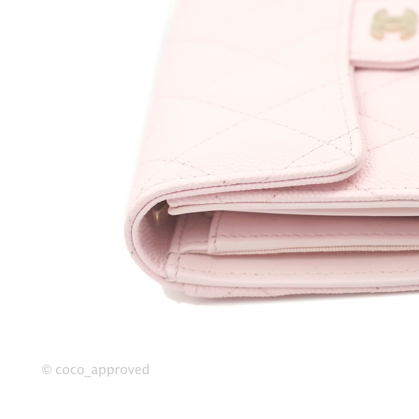 Chanel Quilted Medium Flap Wallet Pink Caviar Gold Hardware