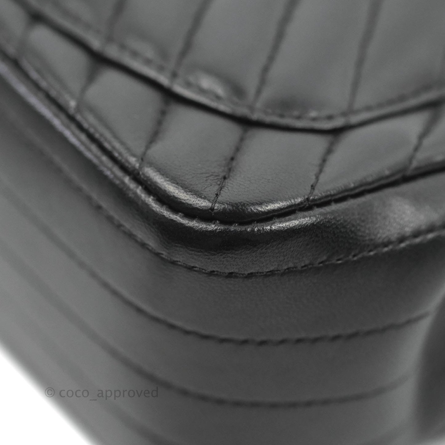 Chanel Mini Square Black Chevron Lambskin Gold Hardware