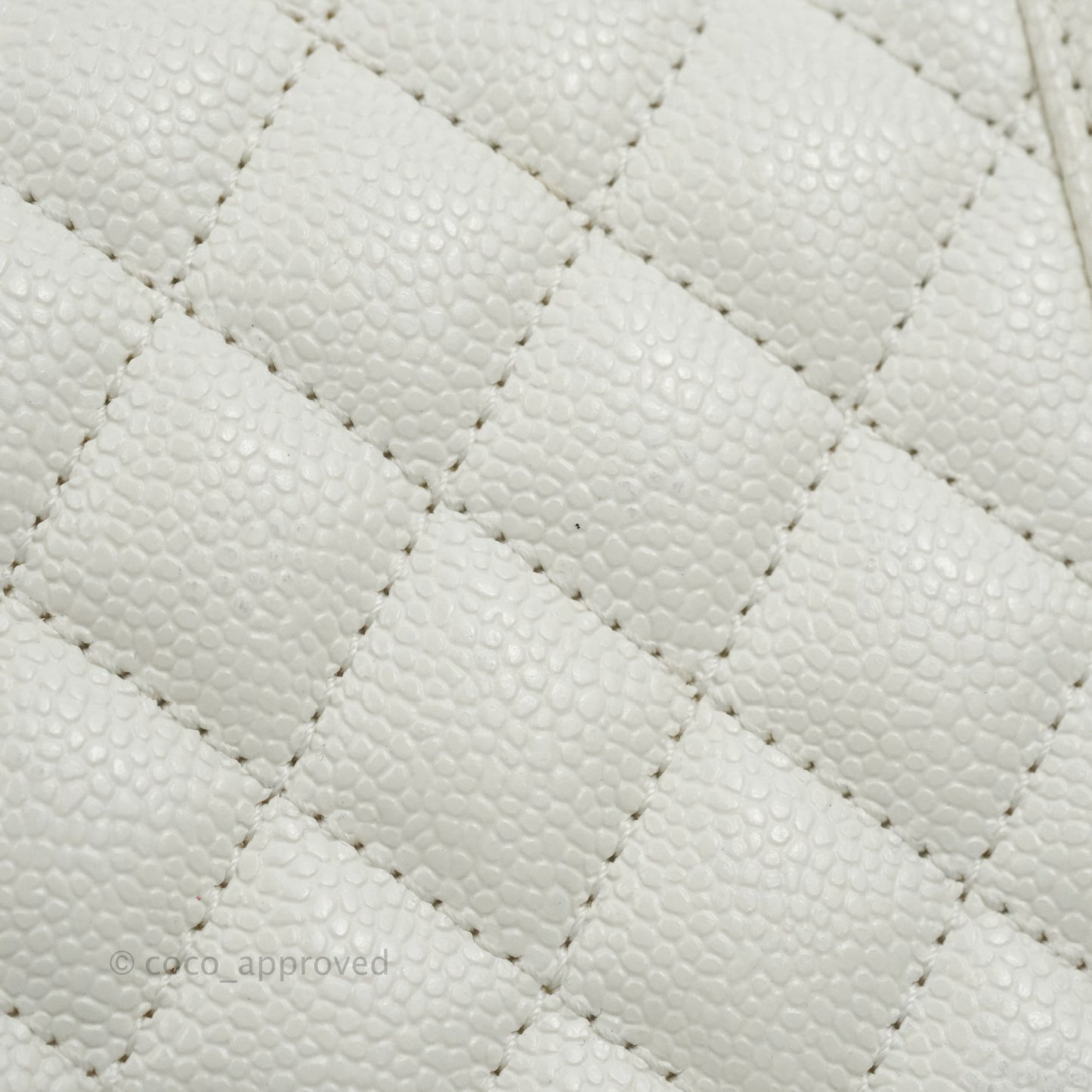 Chanel Quilted Medium Boy White Caviar Gold Hardware