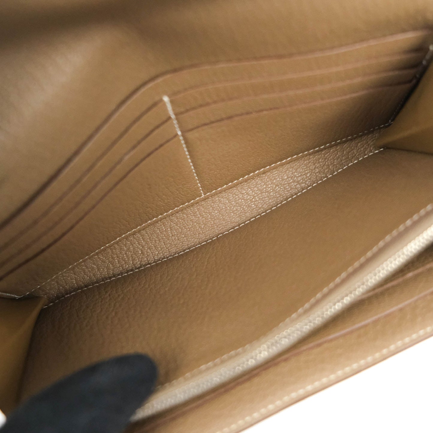 Hermès Kelly Wallet Etoupe Chevre Mysore Palladium Hardware