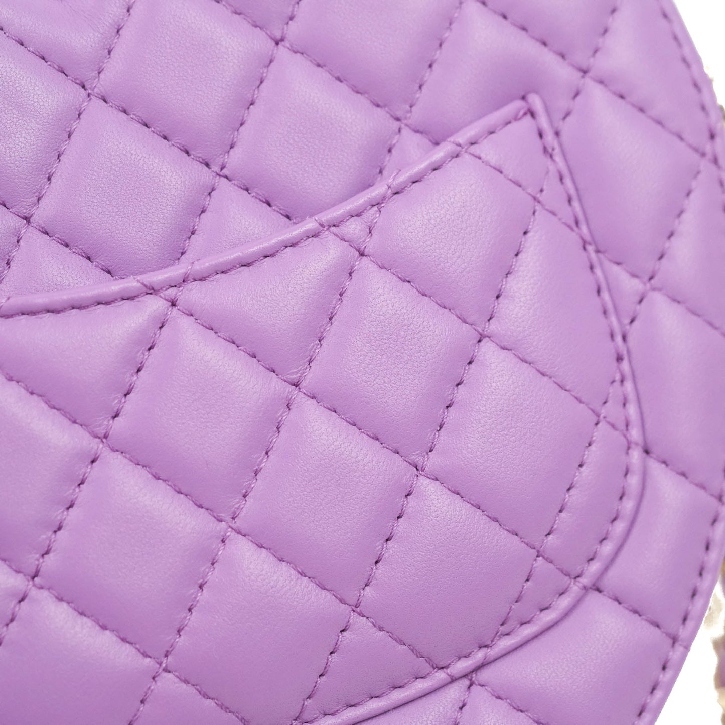 Chanel Large Heart Bag Purple Lambskin Gold Hardware 22S
