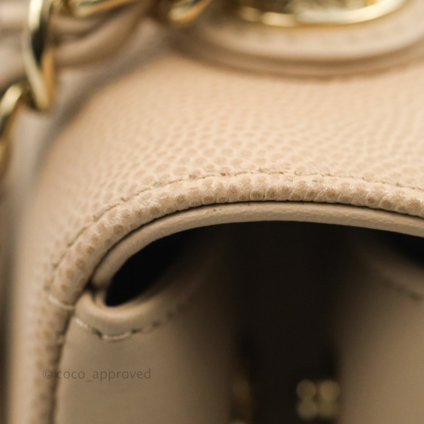 Chanel Quilted Medium Business Affinity Flap Light Beige Caviar Gold Hardware