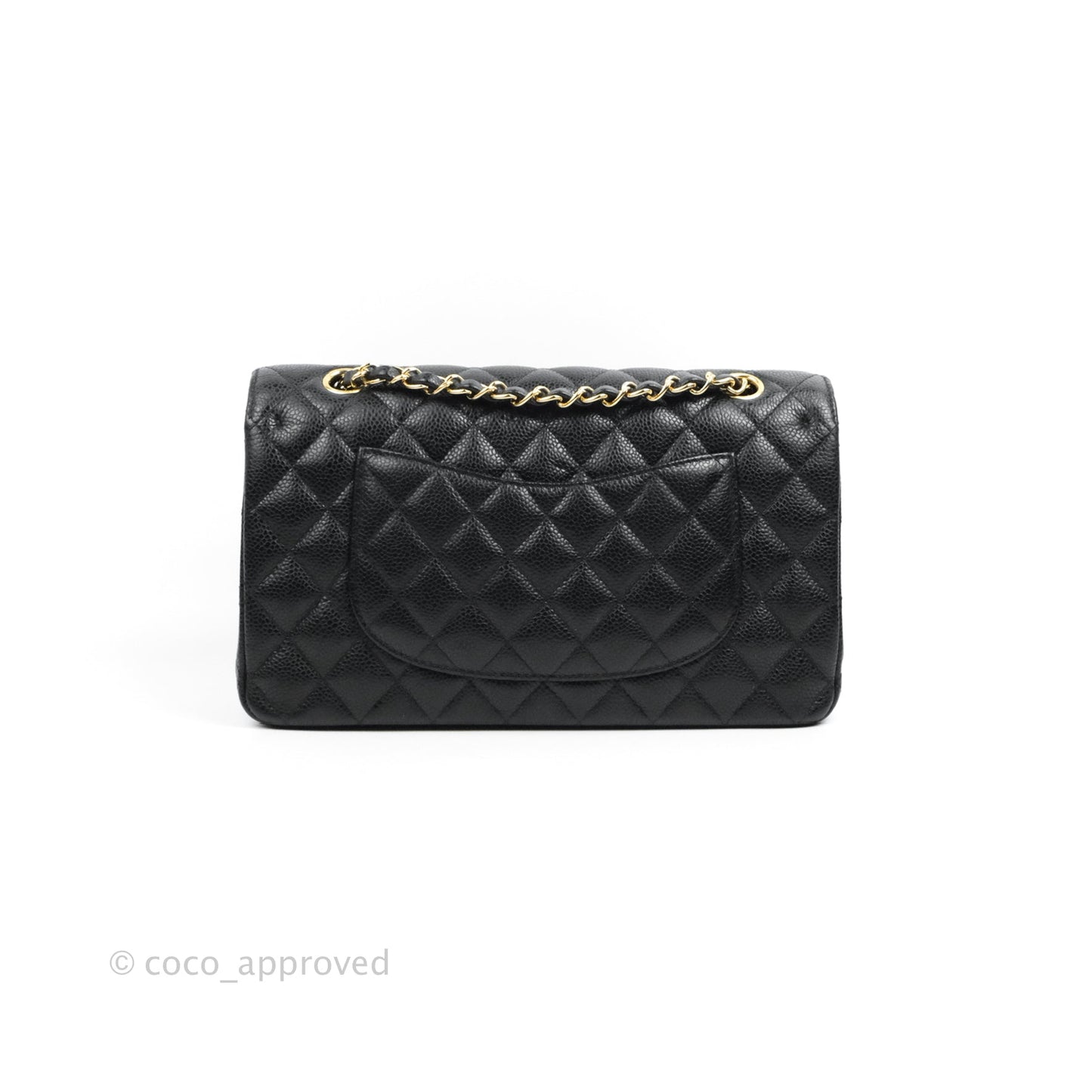 Chanel Classic M/L Medium Double Flap Black Caviar Gold Hardware