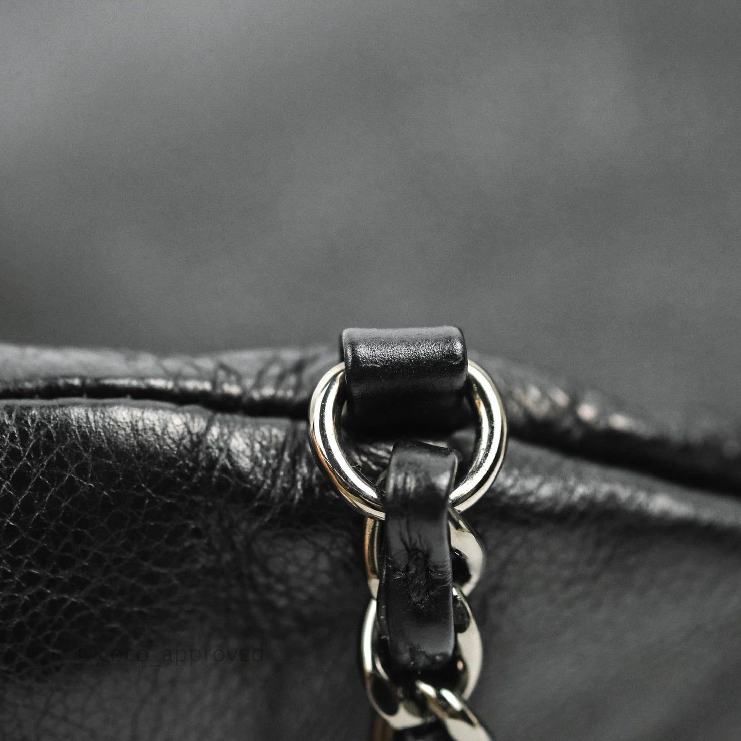 Chanel Small Gabrielle Drawstring Bag Black Calfskin
