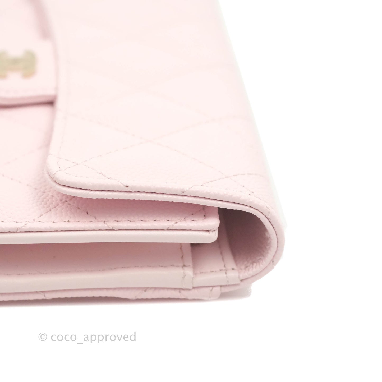 Chanel Quilted Medium Flap Wallet Pink Caviar Gold Hardware