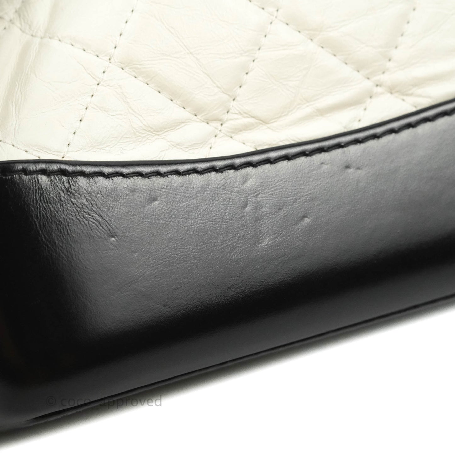 Chanel Small Gabrielle Backpack White Black Aged Calfskin