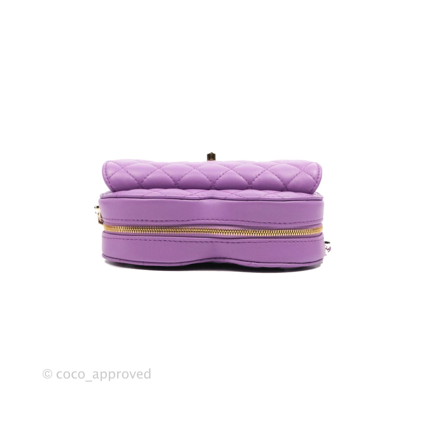 Chanel Large Heart Bag Purple Lambskin Gold Hardware 22S