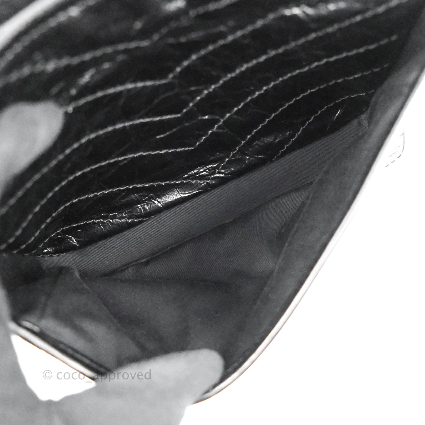 Saint Laurent Medium Niki Chain Bag Crinkled Calfskin Black