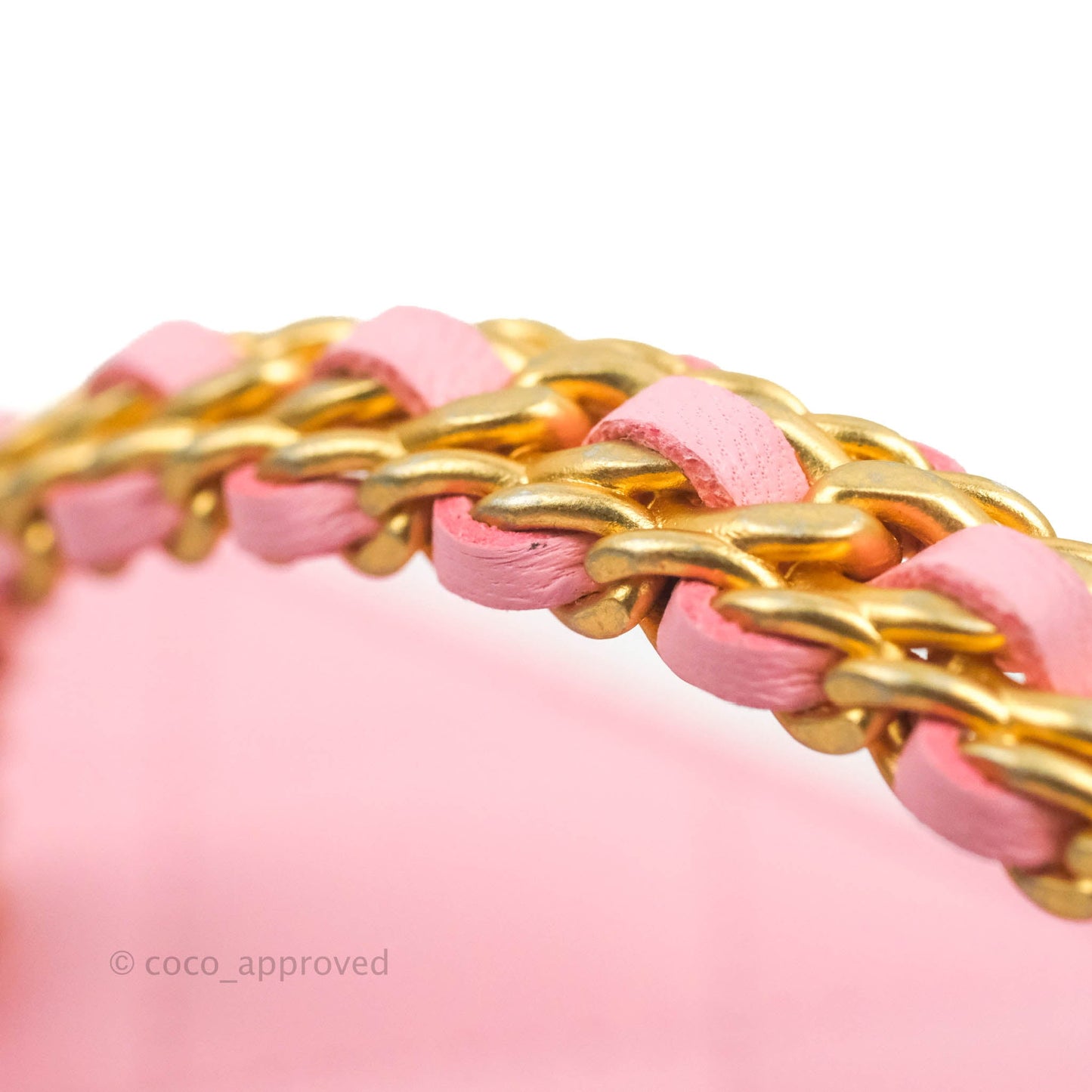 Chanel Vanity Rectangular with Top Handle Pick Me Up Pink Lambskin Aged Gold Hardware 22S