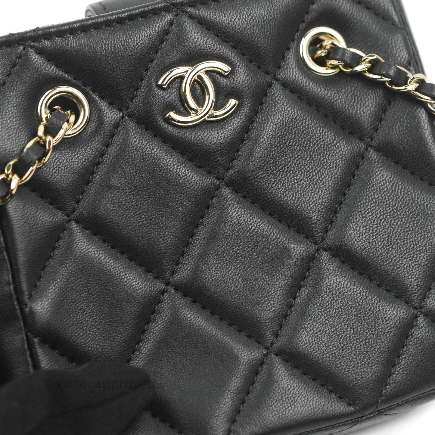 Chanel Mini Clutch With Chain Black Lambskin Gold Hardware 22C