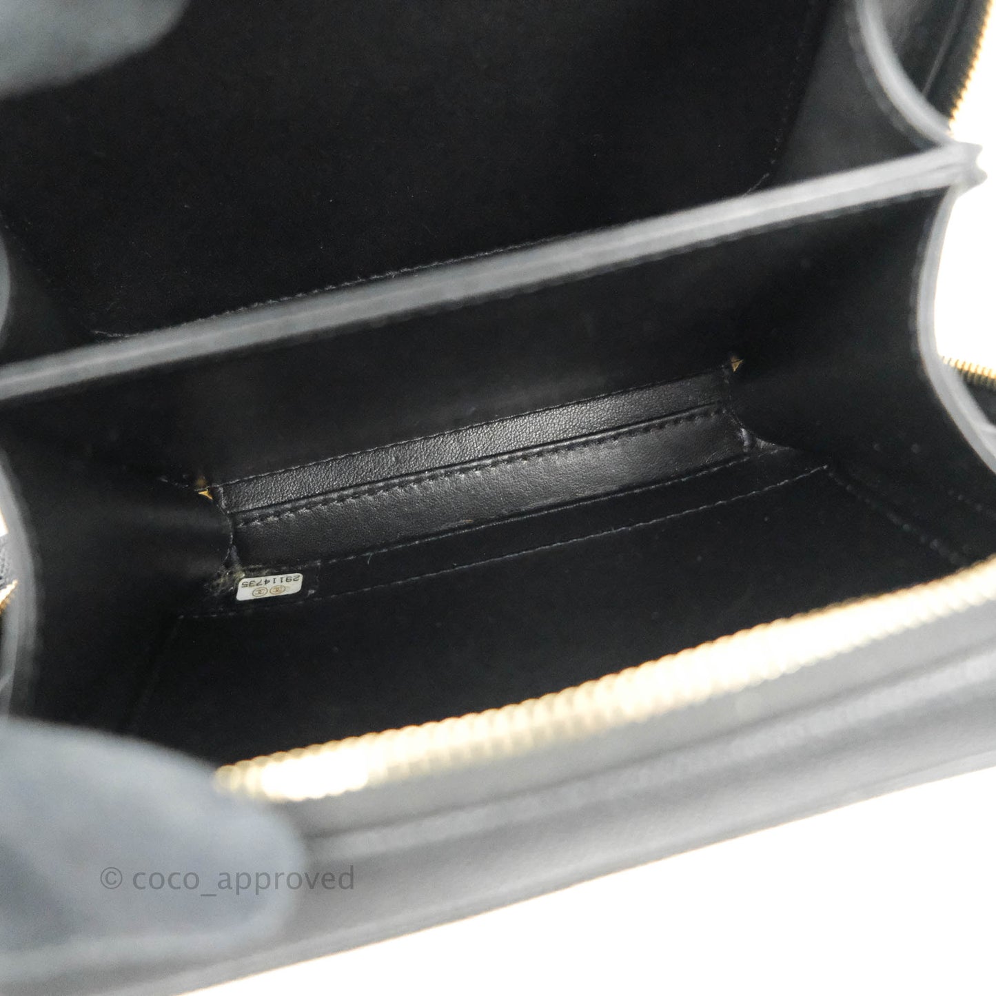 Chanel Quilted Small CC Filigree Vanity Case Black Caviar Gold Hardware