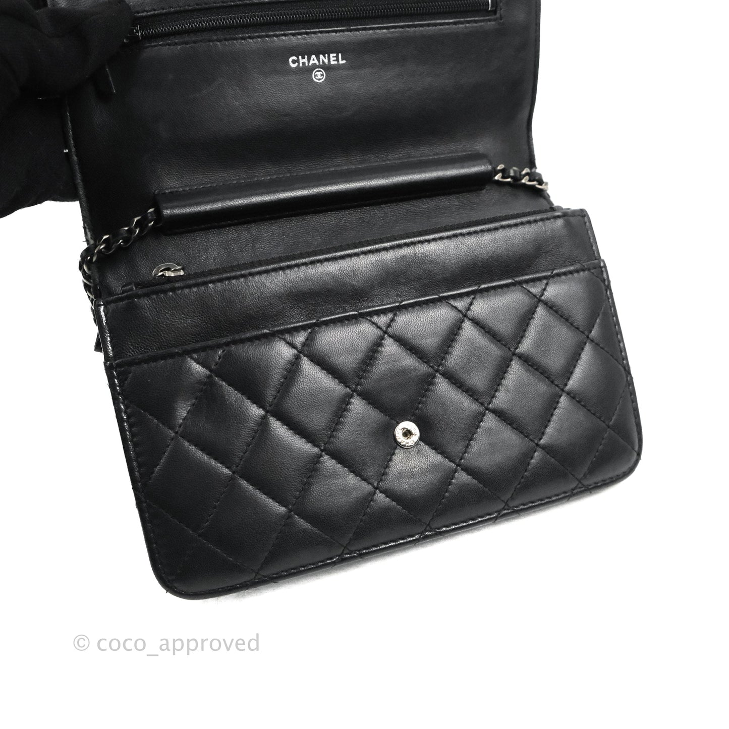 Chanel Boy Wallet on Chain WOC Black Lambskin Ruthenium Hardware