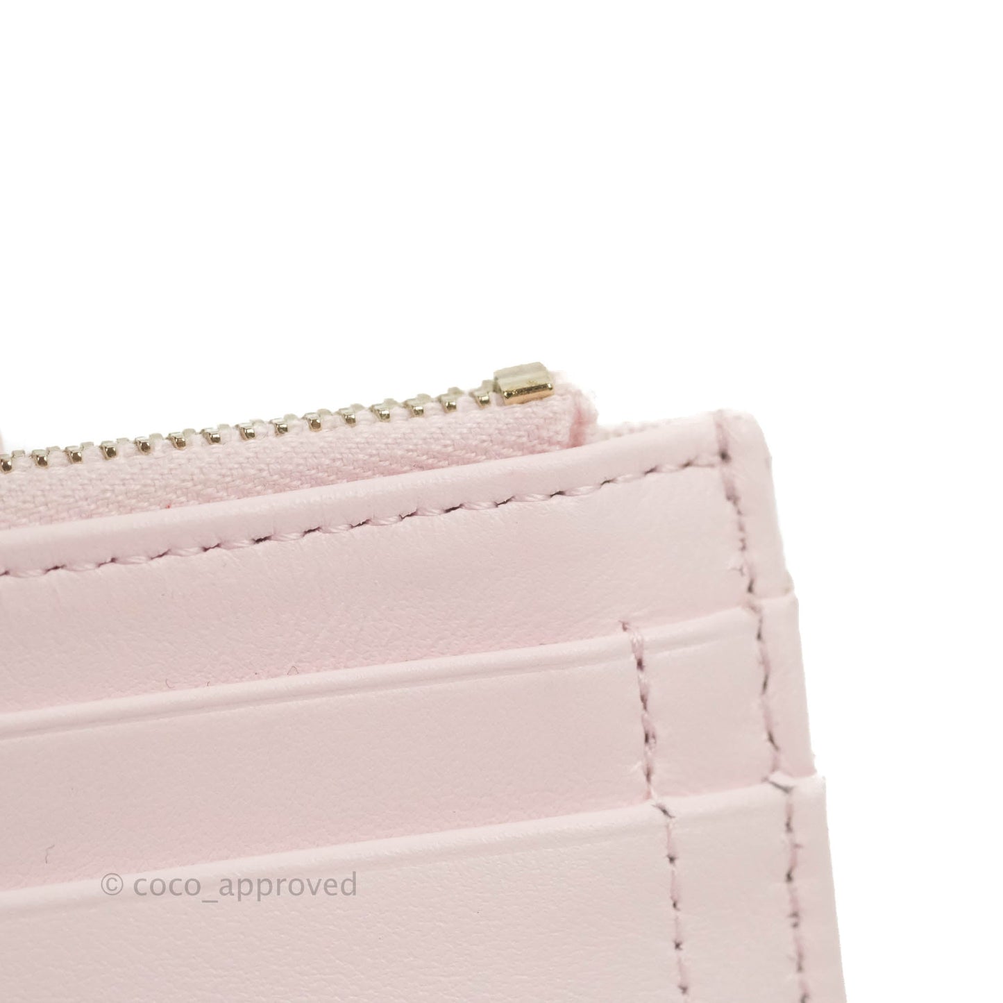 Chanel Folded Double Zip Coin Case Card Pink Caviar Gold Hardware