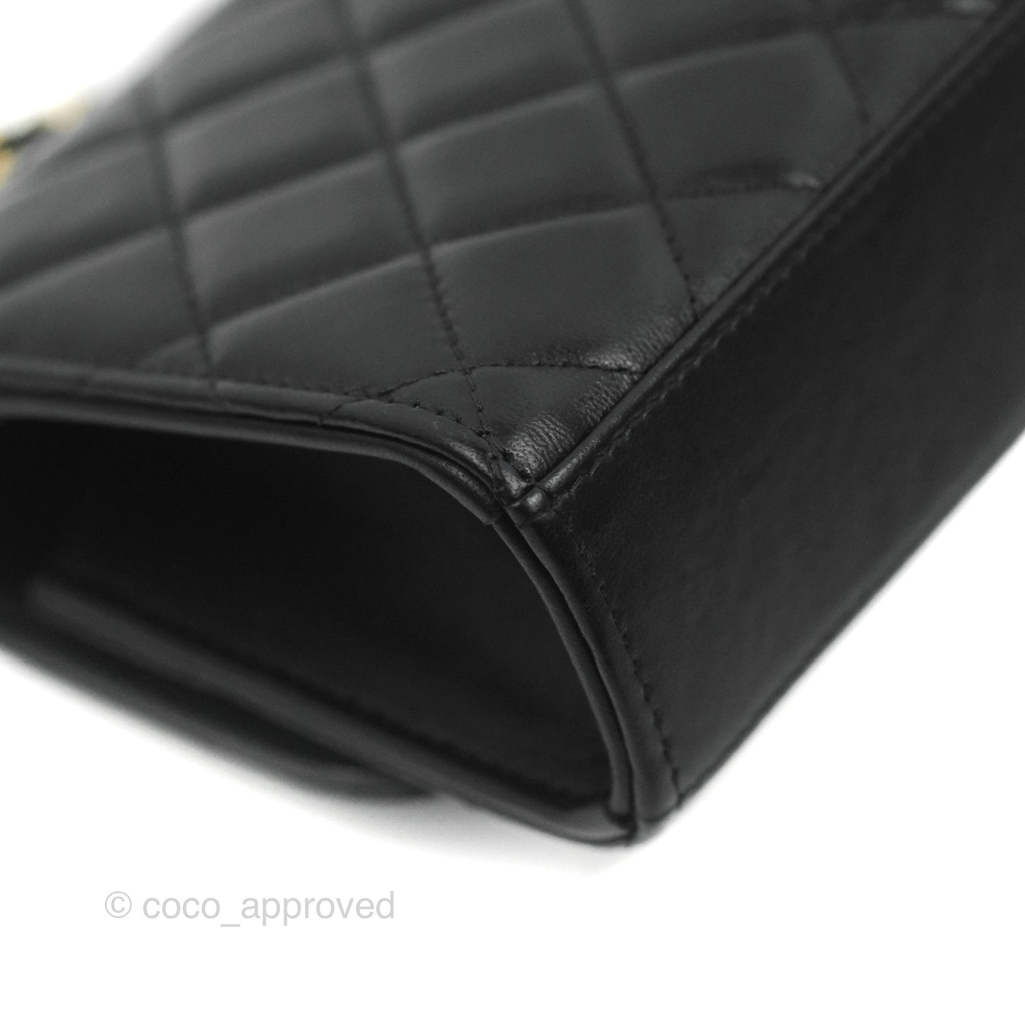 Chanel Mini Quilted Trendy CC Clutch With Chain Black Lambskin Gold Hardware