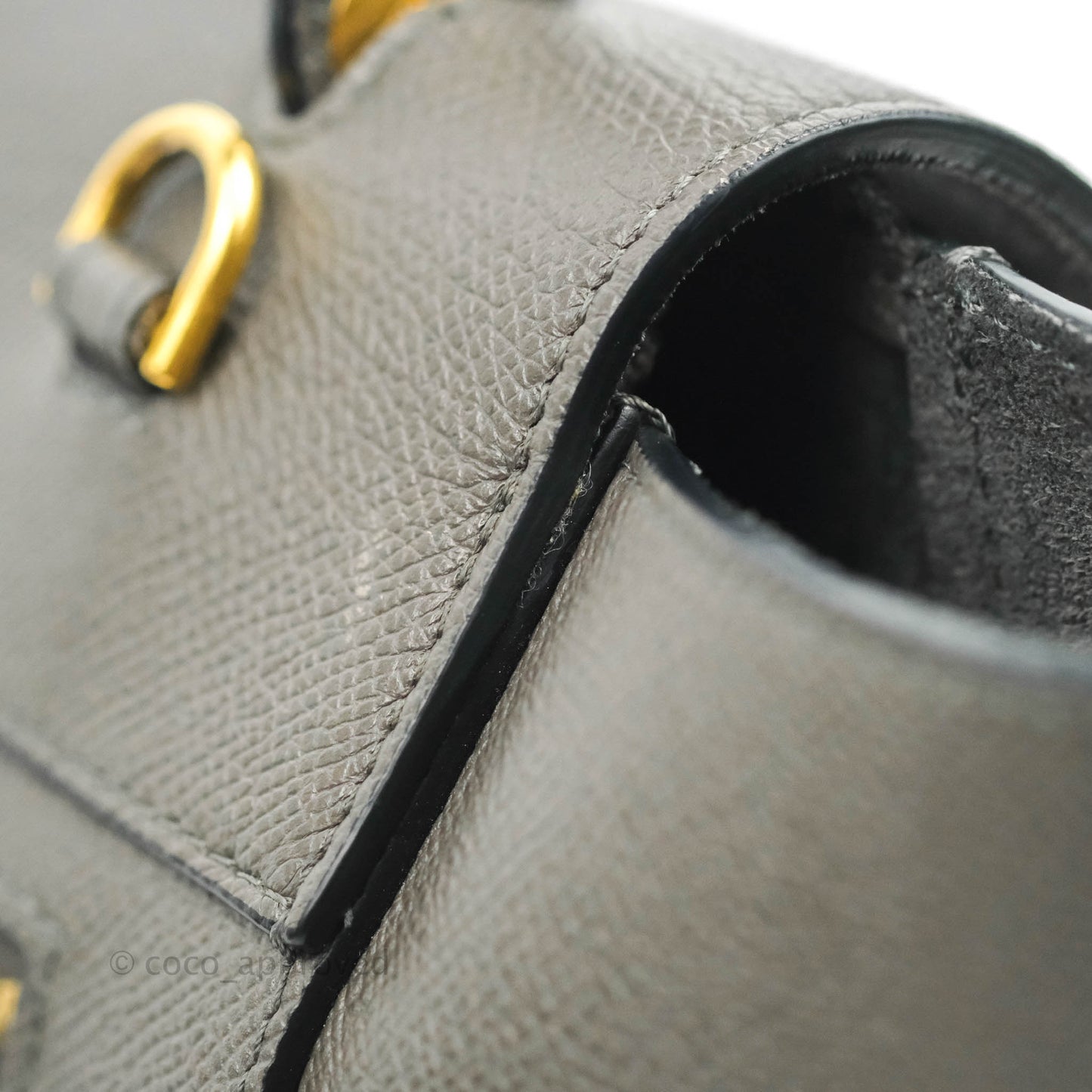 Celine Micro Belt Bag Grey Grained Calfskin Gold Hardware