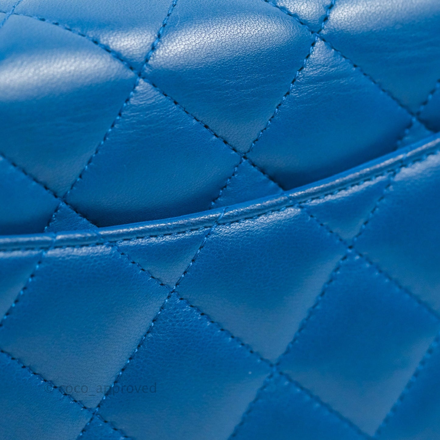 Chanel Quilted Classic Wallet on Chain WOC Blue Lambskin Gold Hardware
