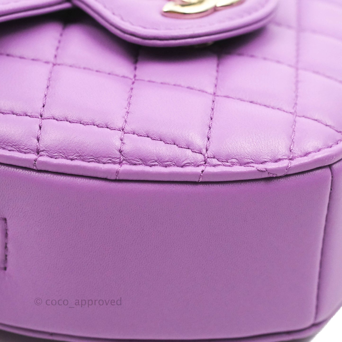 Chanel Large Heart Bag Purple Lambskin Gold Hardware 22S