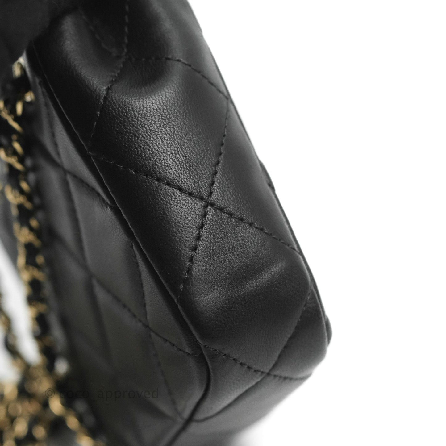 Chanel Mini Clutch With Chain Black Lambskin Gold Hardware 22C