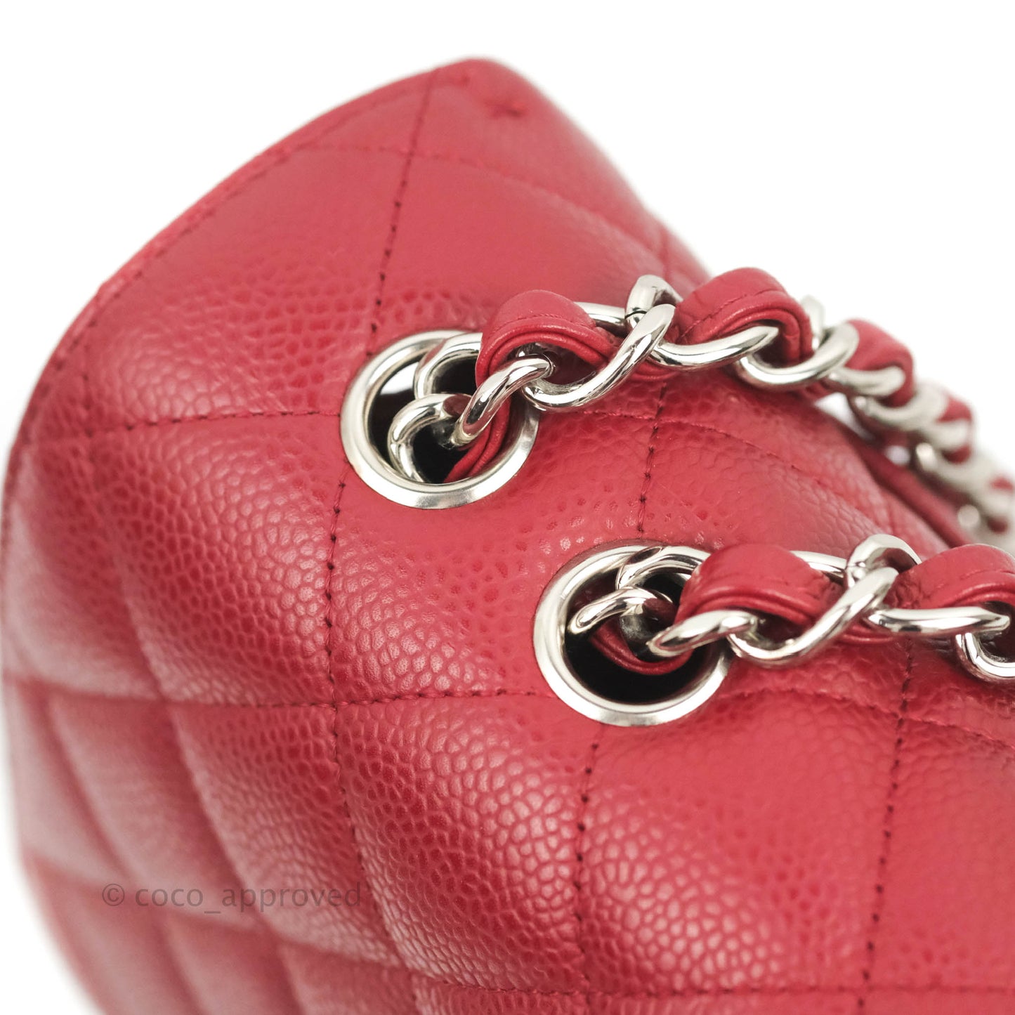 Chanel Jumbo Single Flap Burgundy Caviar Silver Hardware⁣⁣