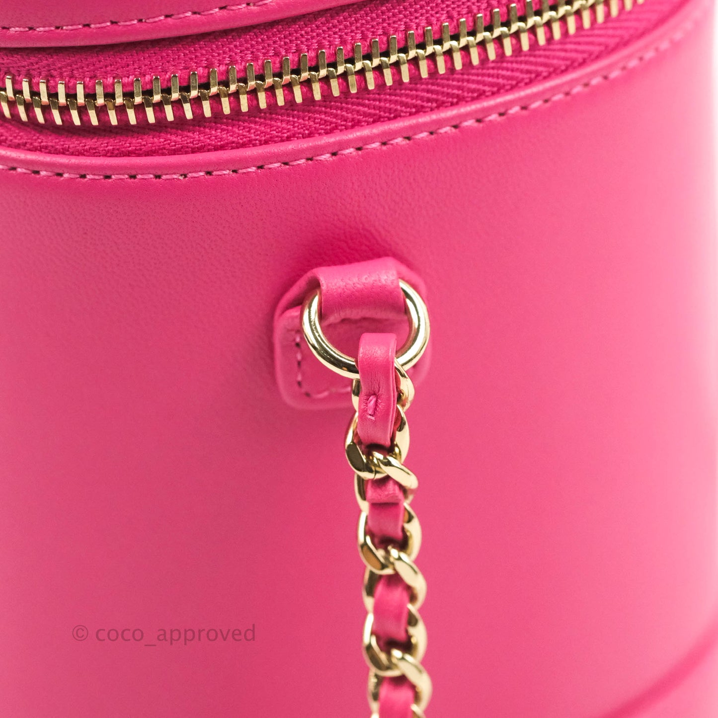 Chanel CC Mania Vanity Case Pink Lambskin Gold Hardware