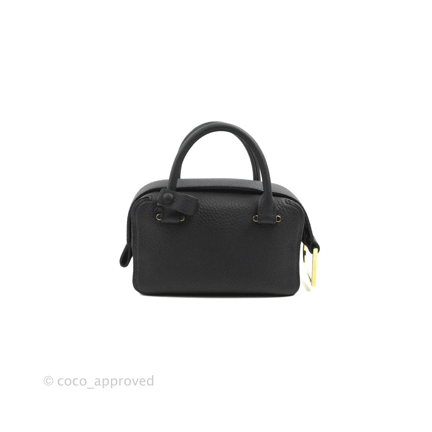 Delvaux Cool Box Nano Taurillon Soft Grained Calfskin Black Gold Hardware