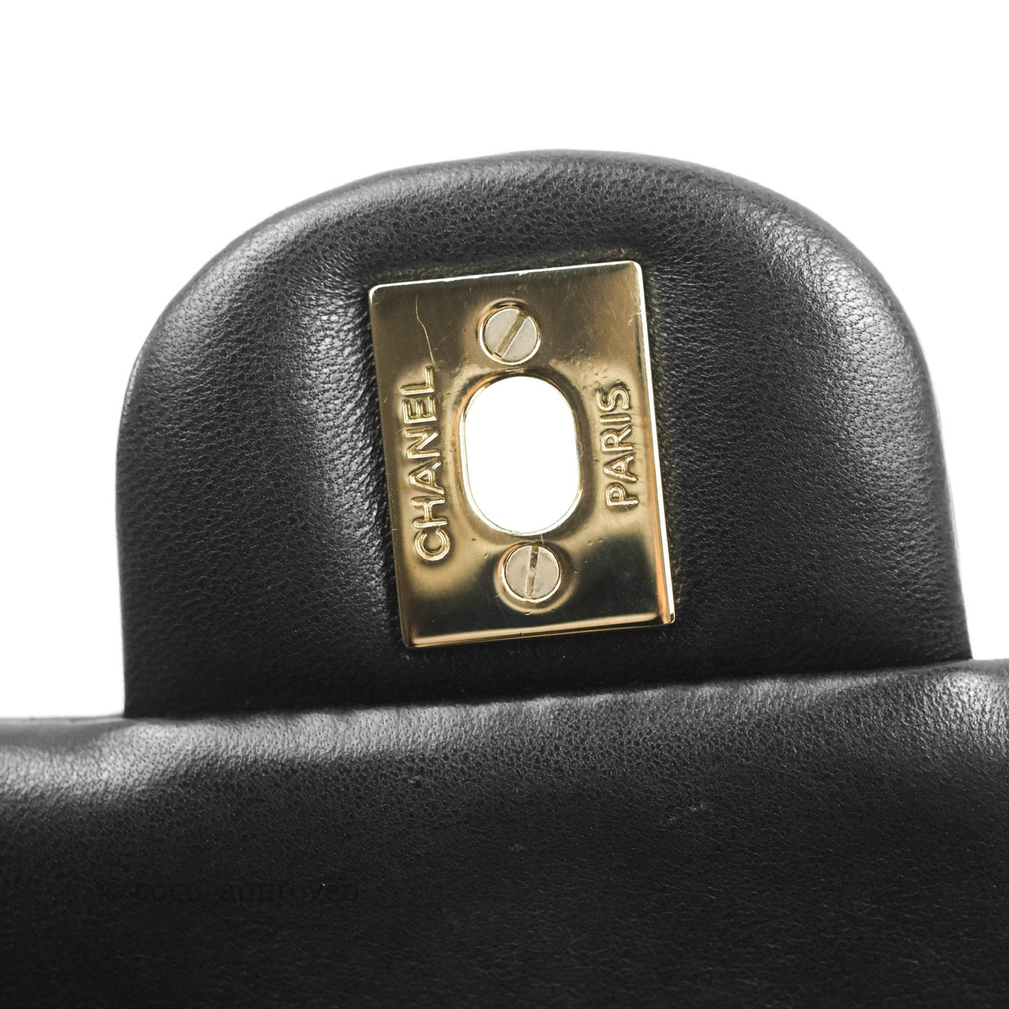 Chanel Mini Square Black Chevron Lambskin Gold Hardware