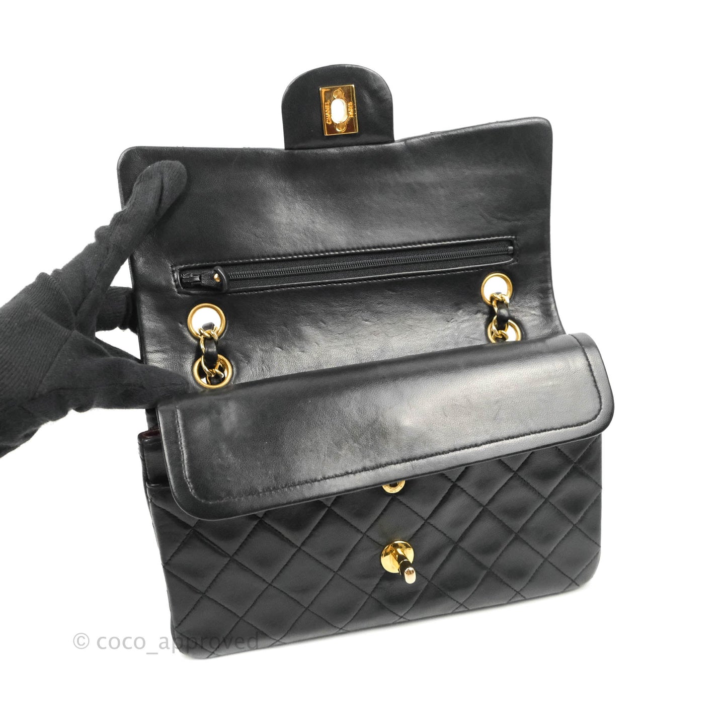 Chanel Classic Vintage Small Flap Black Lambskin 24K Gold Hardware