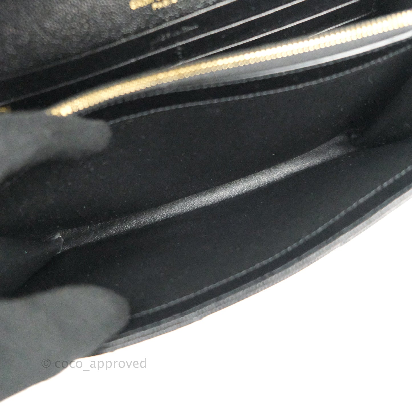 Saint Laurent Wallet on Chain Large Black Grained Leather Gold Hardware