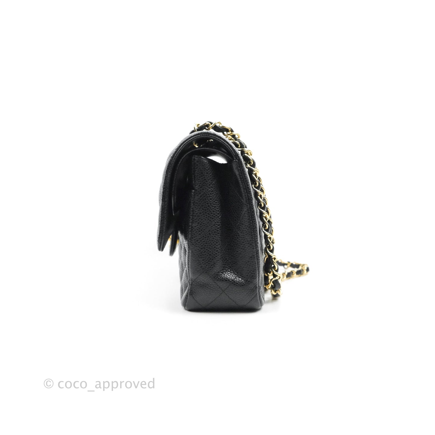 Chanel Classic M/L Medium Double Flap Black Caviar Gold Hardware