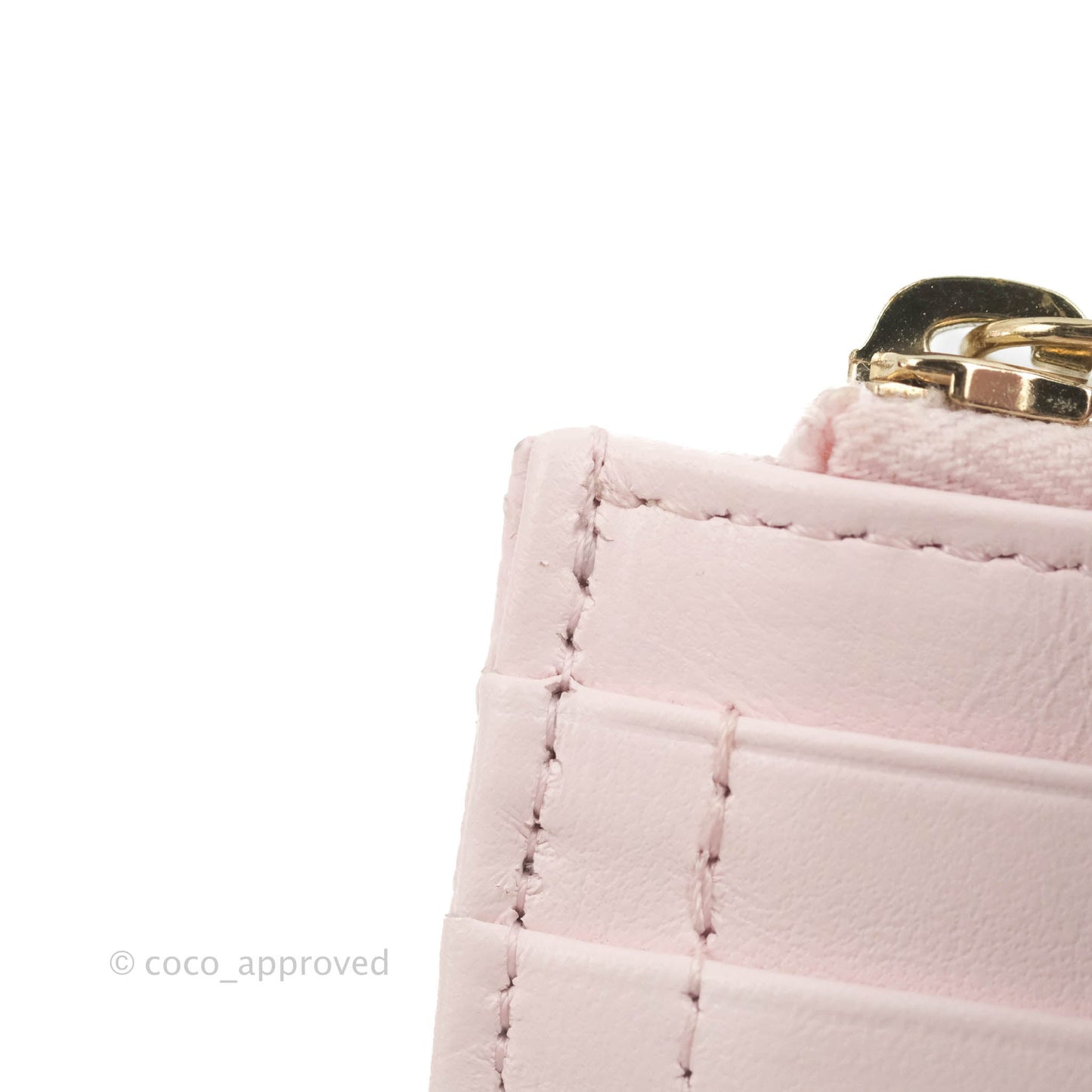Chanel Folded Double Zip Coin Case Card Pink Caviar Gold Hardware