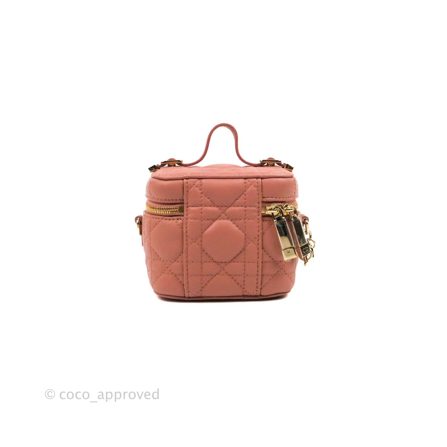 Christian Dior Micro Lady Dior Vanity Case Rose Pink Cannage Lambskin